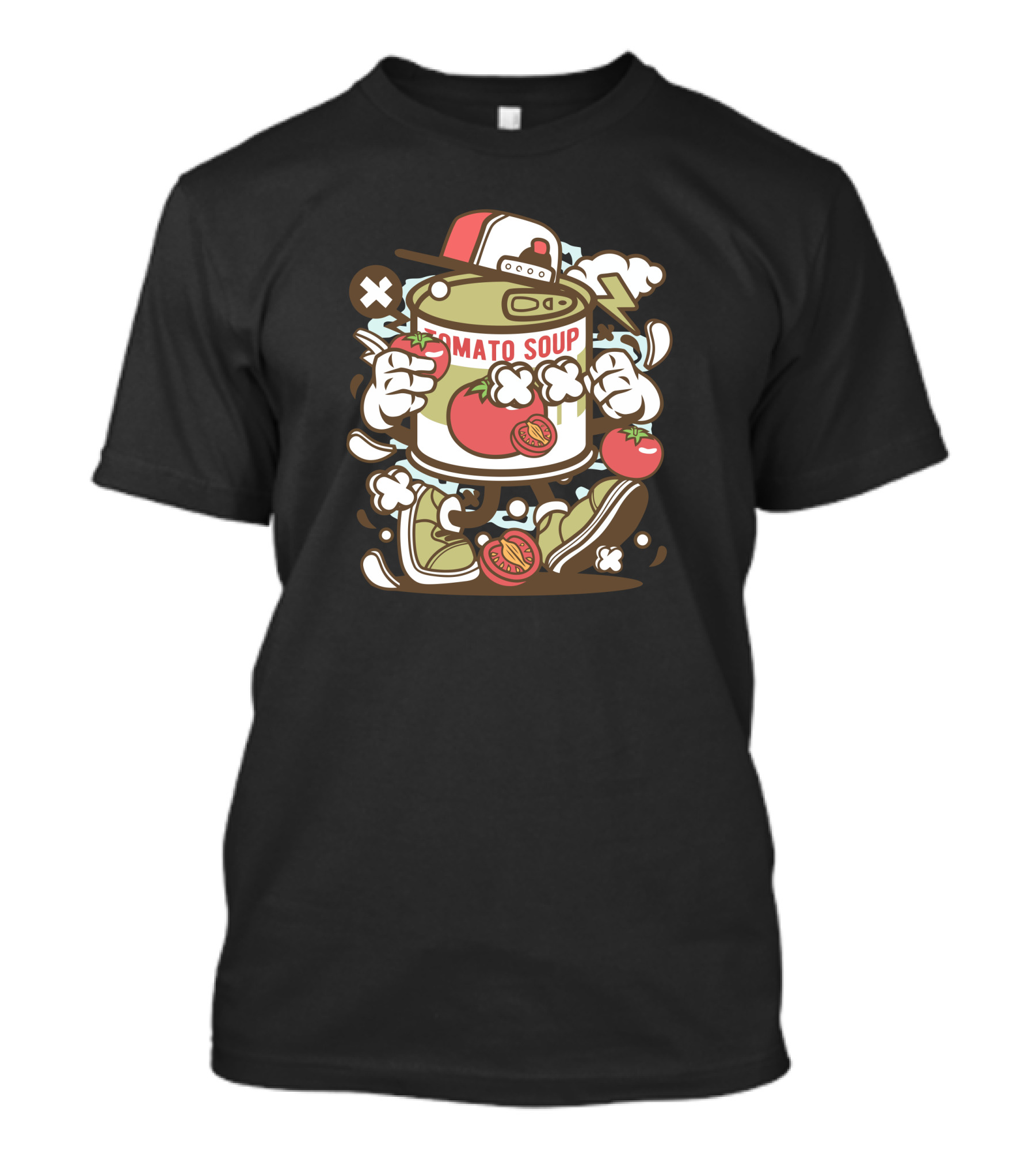 Tomato Soup Can Cartoon With Sneakers And Baseball Cap T-Shirt