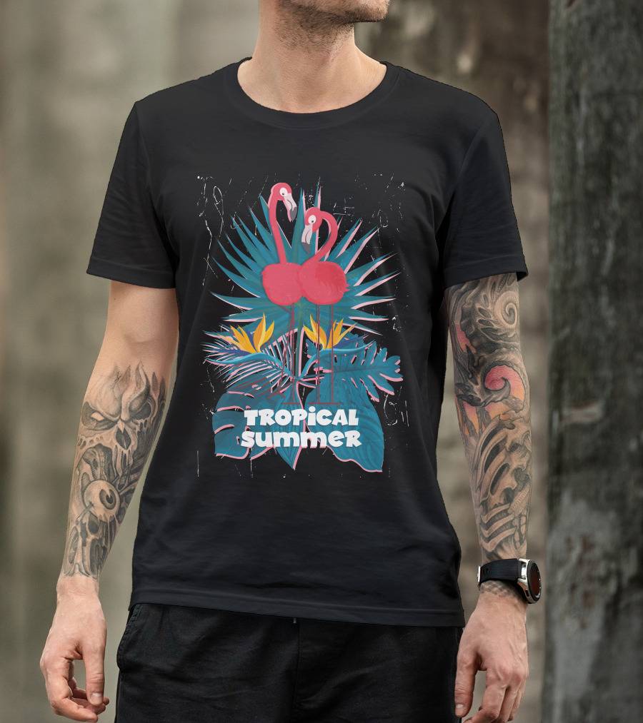 Flamingo Paradise Tropical Summer Vibes T-Shirt