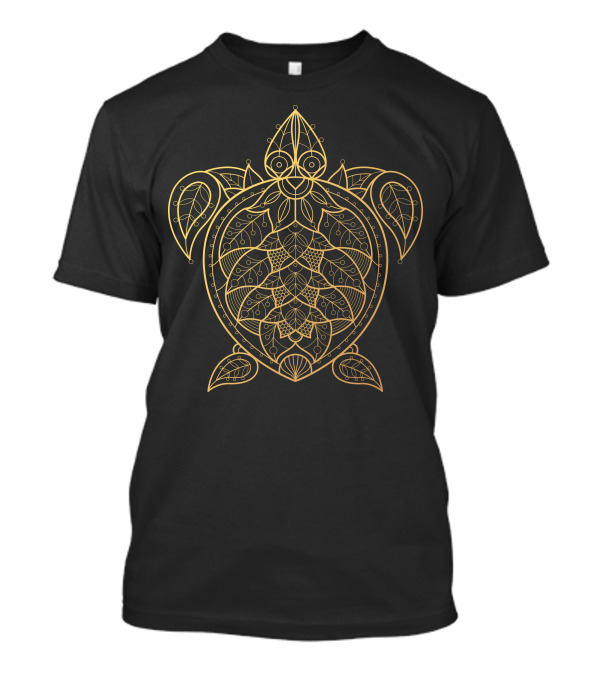 Turtle Intricate Gold Line T-Shirt