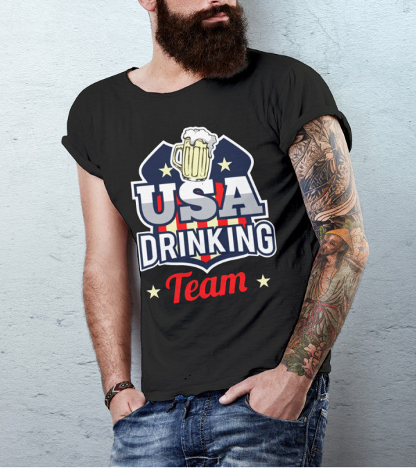 USA Drinking Team Beer Mug T-Shirt