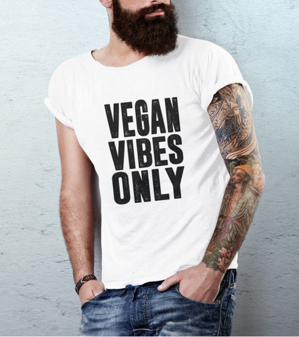 VEGAN VIBES ONLY Text Block T-Shirt