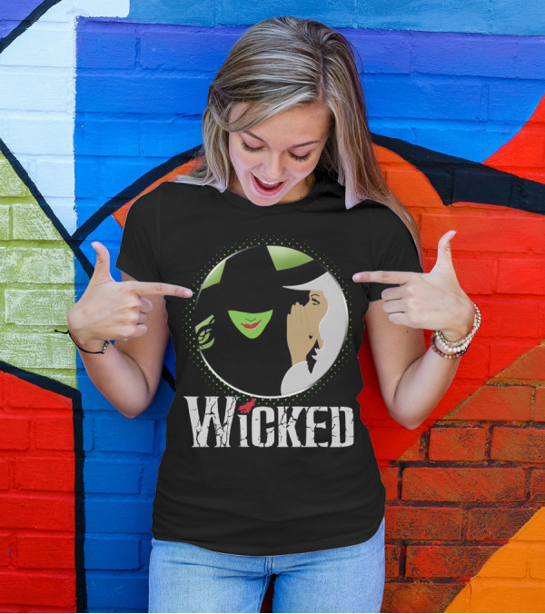 Wicked Musical Vintage Inspired Characters Green Face And Whisper T-Shirt