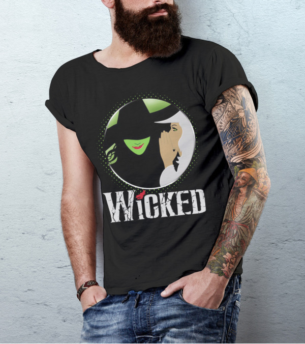 Wicked Musical Vintage Inspired Characters Green Face And Whisper T-Shirt
