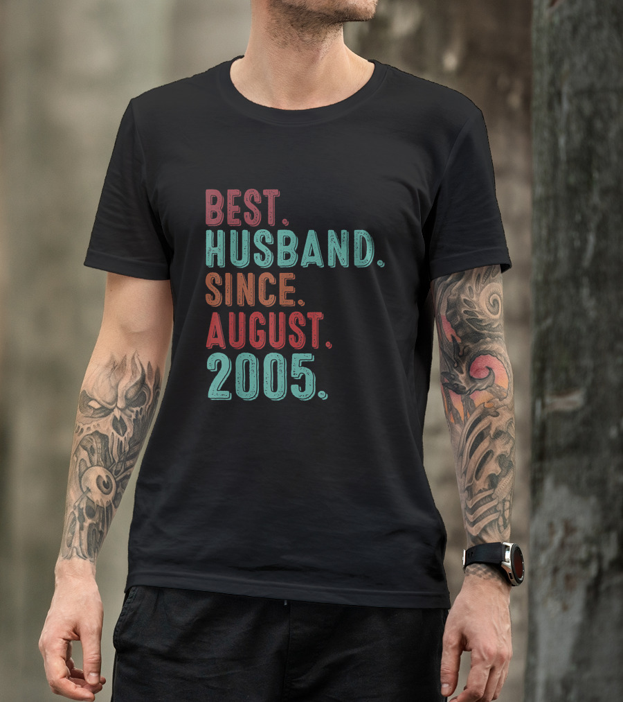 Best Husband Since August 2005 14th Wedding Anniversary T-Shirt