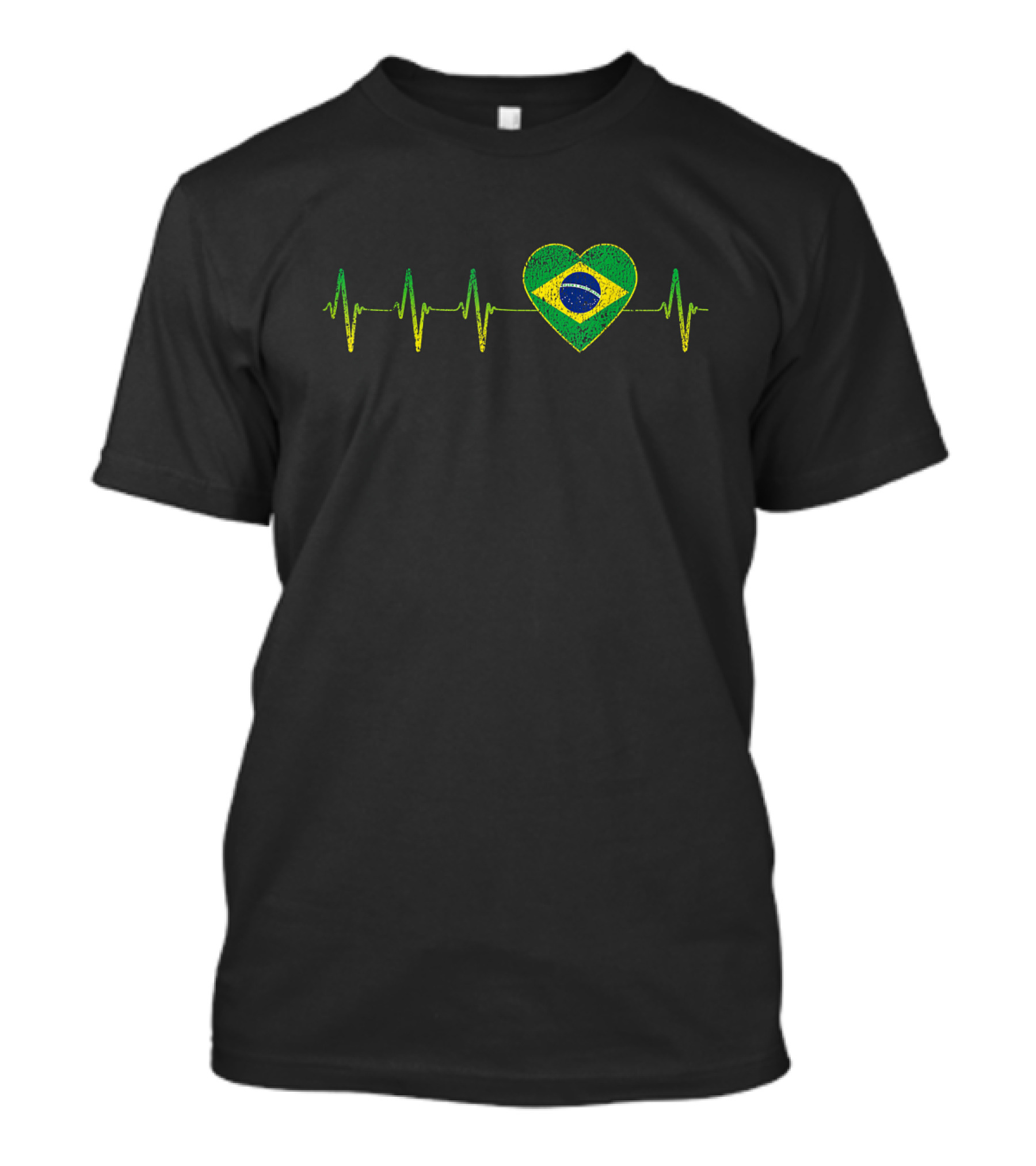Brazilian Heartbeat Love Brazil Flag Heartbeat T-Shirt