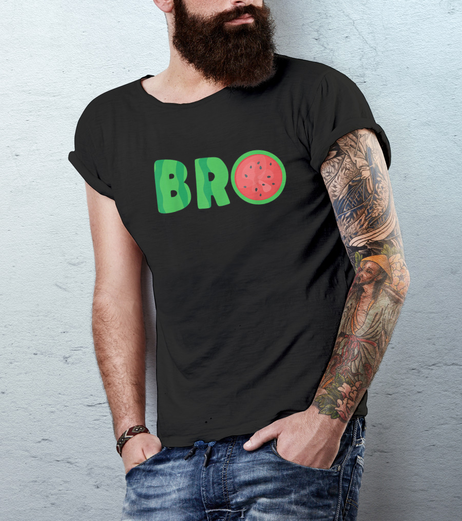 Bro Watermelon Cool Summer Tropical Fruit Melon Slice T-Shirt