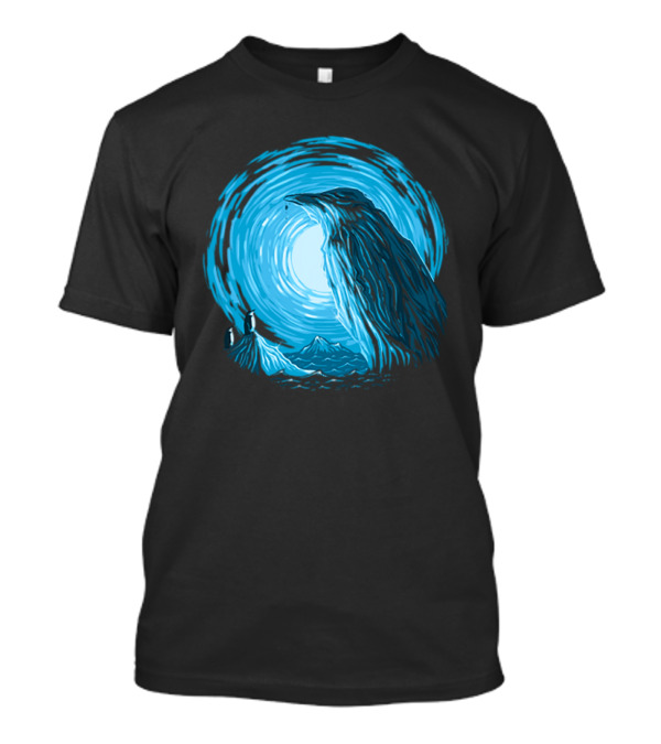 Iceberg Penguin Ice Formation And Night Sky With Mountain T-Shirt