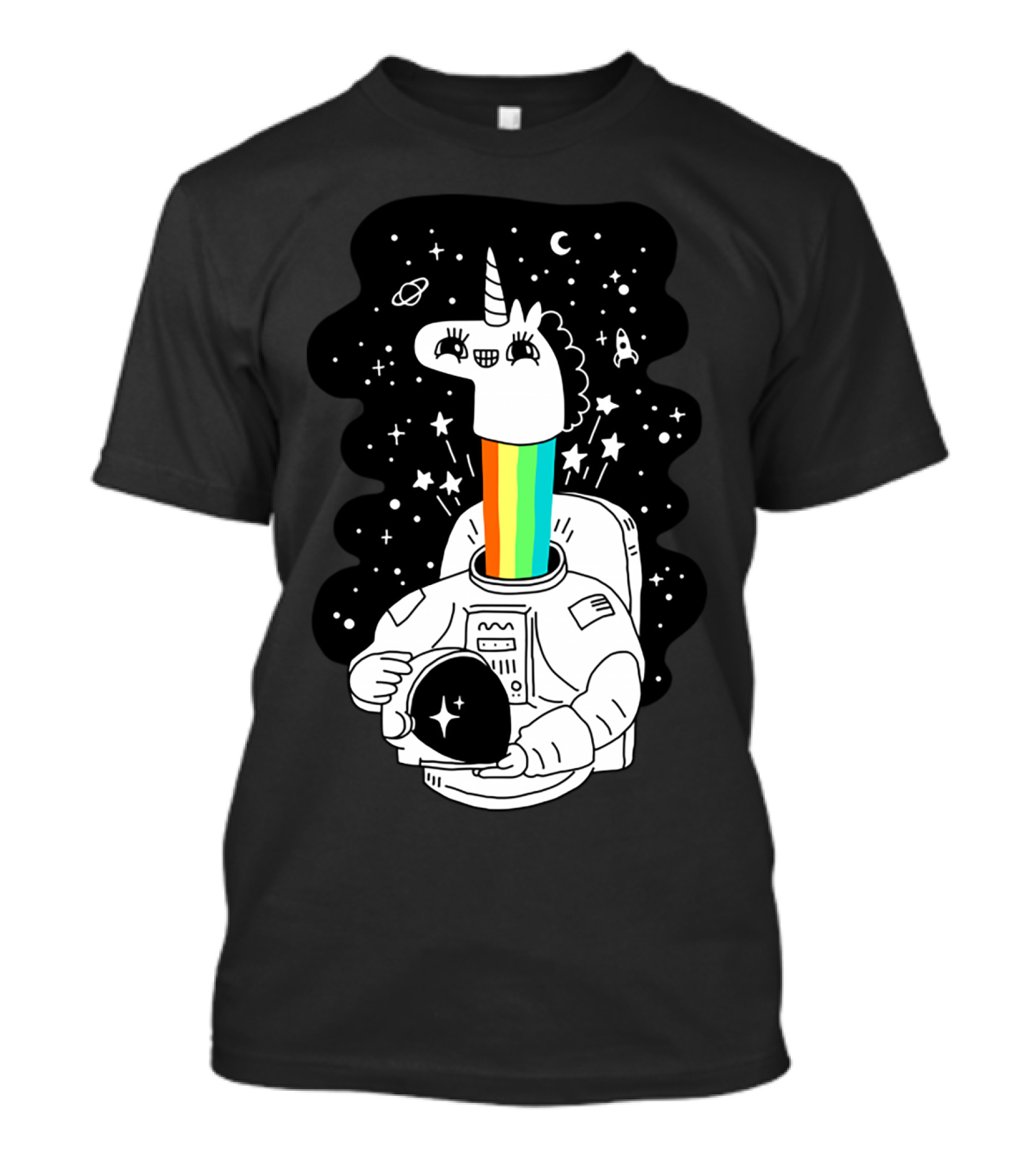 See You In Space Astronaut Unicorn Rainbow Stars Outer Space Journey T-Shirt