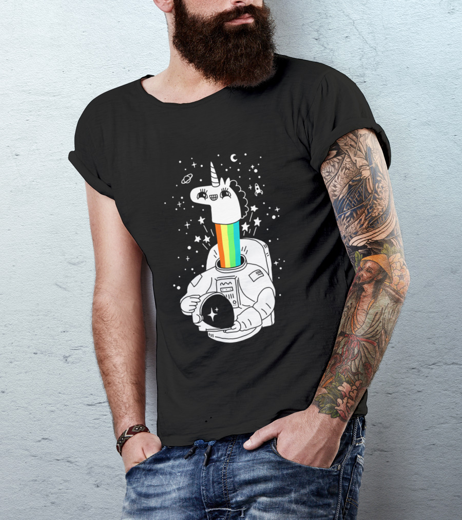 See You In Space Astronaut Unicorn Rainbow Stars Outer Space Journey T-Shirt