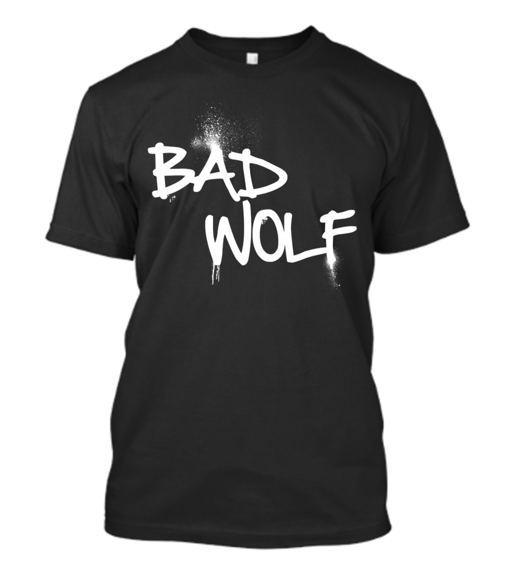 BAD WOLF Graffiti Style Street Art Text White T-Shirt