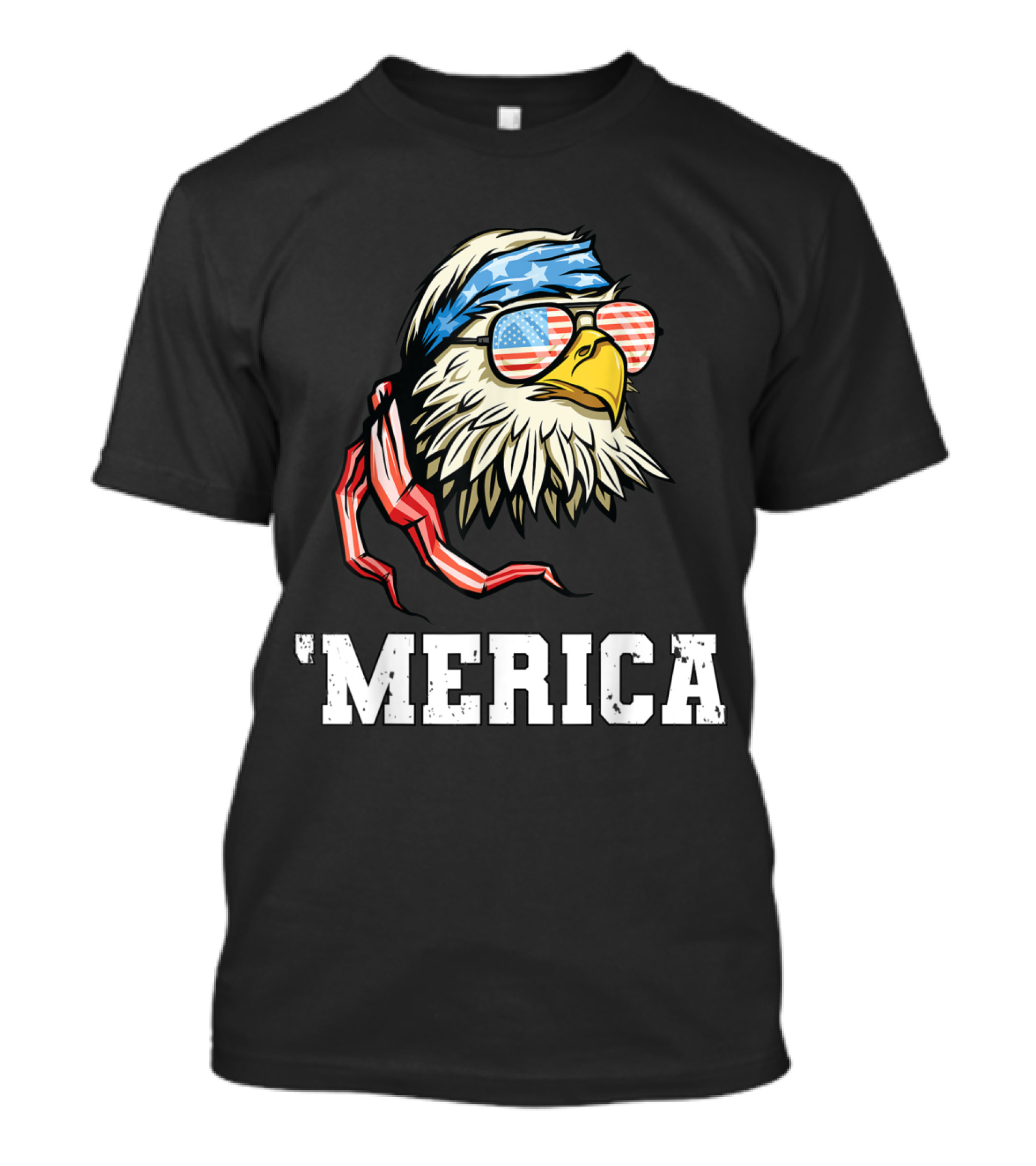'Merica Patriotic USA Flag Bald Eagle 4th Of July Veterans T-Shirt