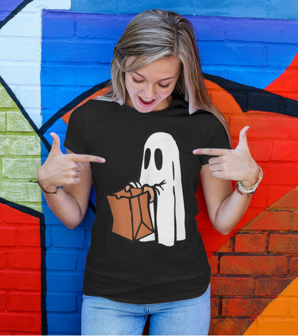 Ghost Trick Or Treat Halloween Bag T-Shirt