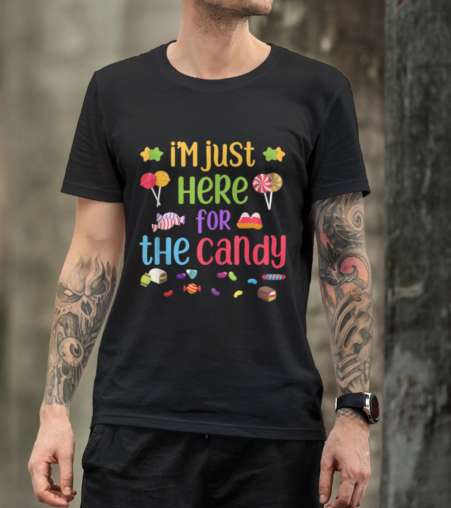 I'm Just Here For The Candy Lollipop Candy Icons T-Shirt
