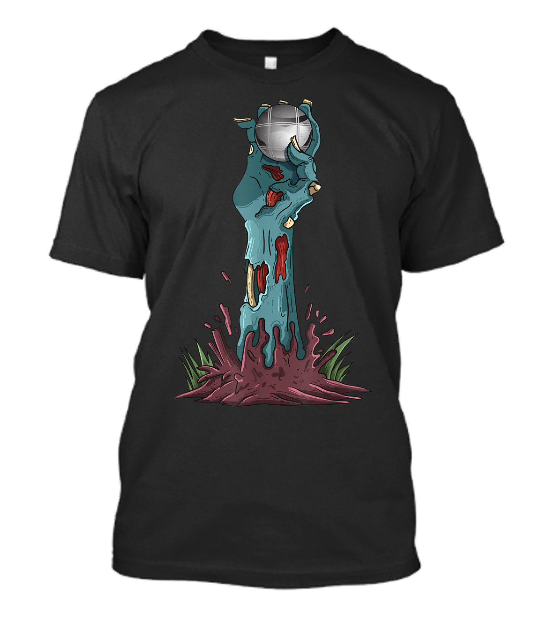 Zombie Hands Petanque Funny Halloween Horror Scary T-Shirt