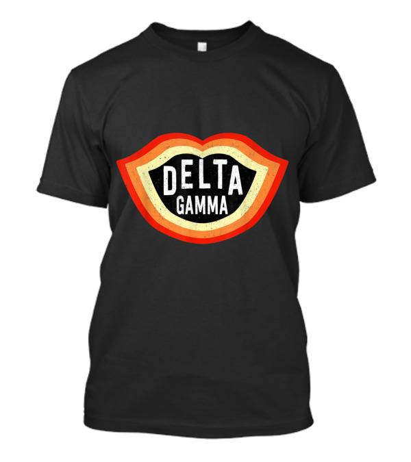 Delta Gamma Sorority Vintage Greek Retro Lips T-Shirt