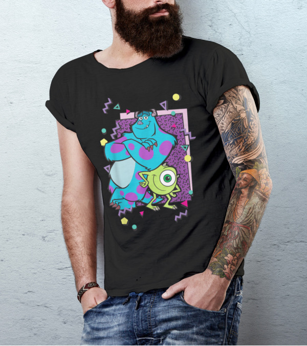 Disney Pixar Monsters Inc. Mike And Sully Retro 90's Look T-Shirt