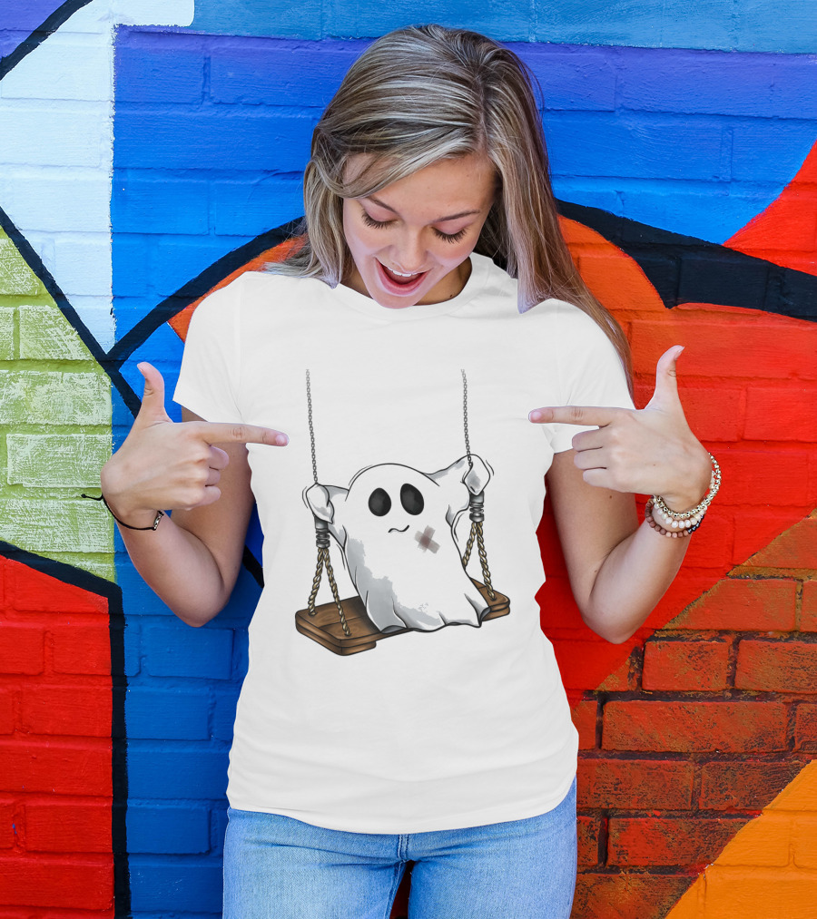 Ghost On A Swing Halloween With Bandage T-Shirt