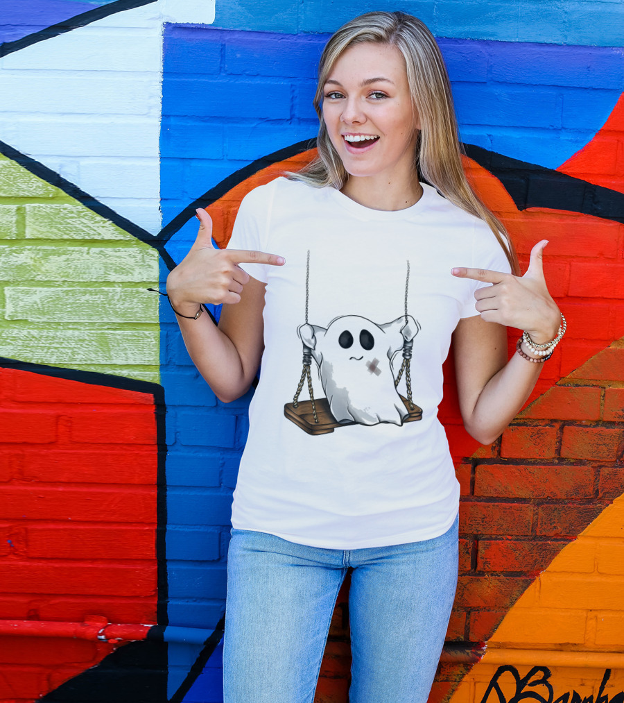 Ghost On A Swing Halloween With Bandage T-Shirt