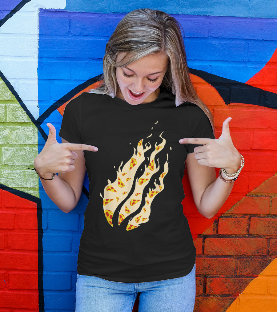 Pizza Fire Nation Gamer Playz Flames T-Shirt