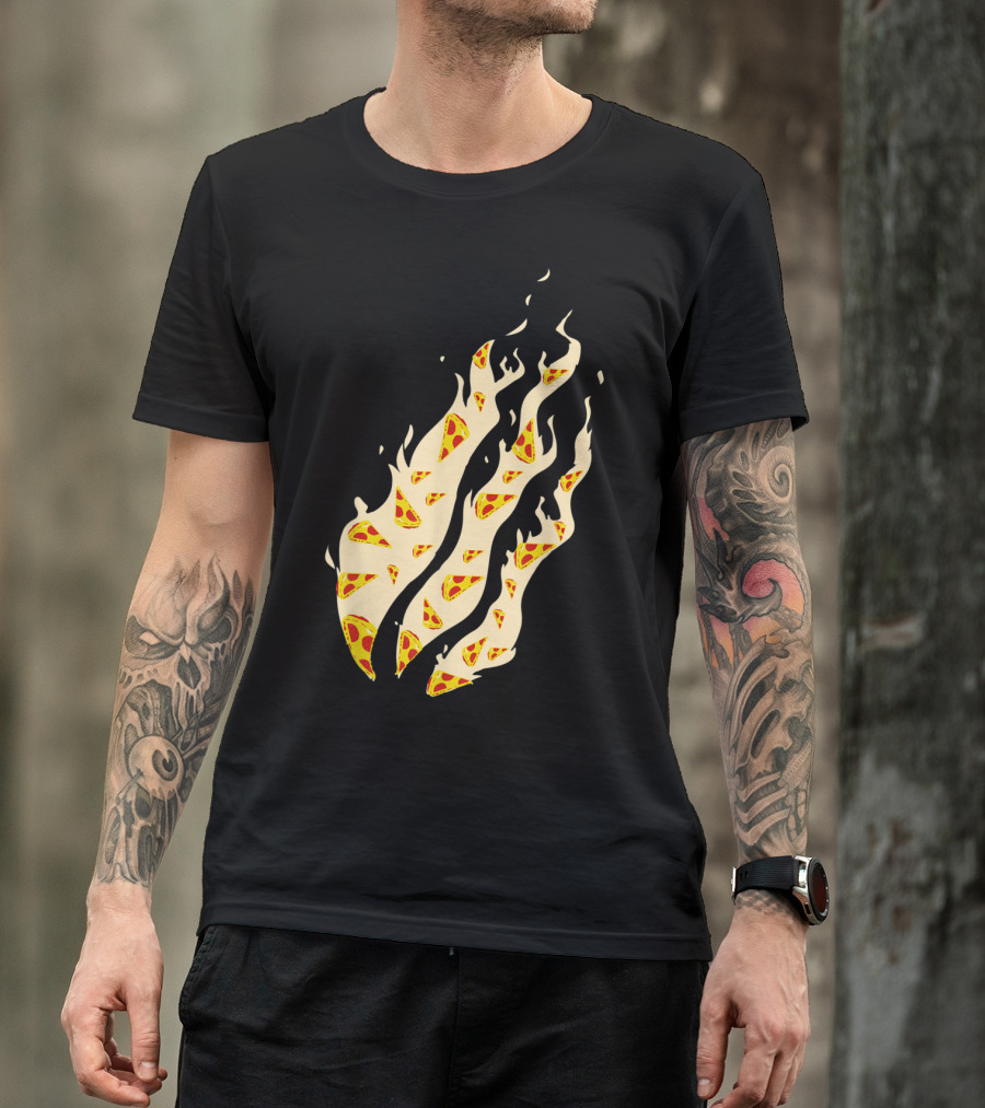 Pizza Fire Nation Gamer Playz Flames T-Shirt