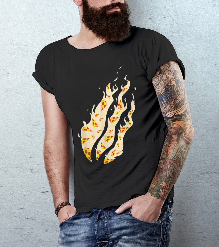 Pizza Fire Nation Gamer Playz Flames T-Shirt