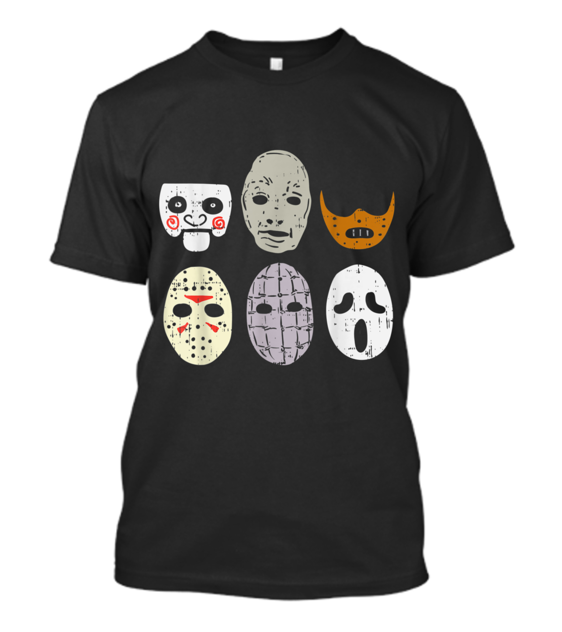 Scary Horror Movie Face Masks Clown Reaper Halloween Costume L53H7 Iconic Mask Collection T-Shirt
