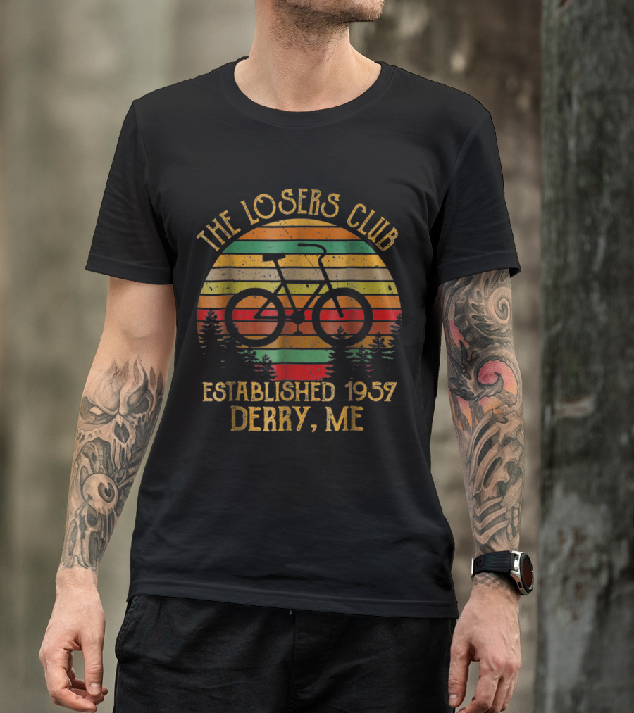 The Losers Club Established 1957 Derry ME Retro Bicycle Sunset T-Shirt