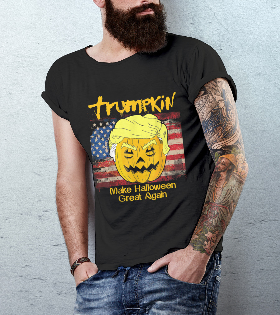 Trumpkin Make Halloween Great Again US Vintage Flag MAGA T-Shirt