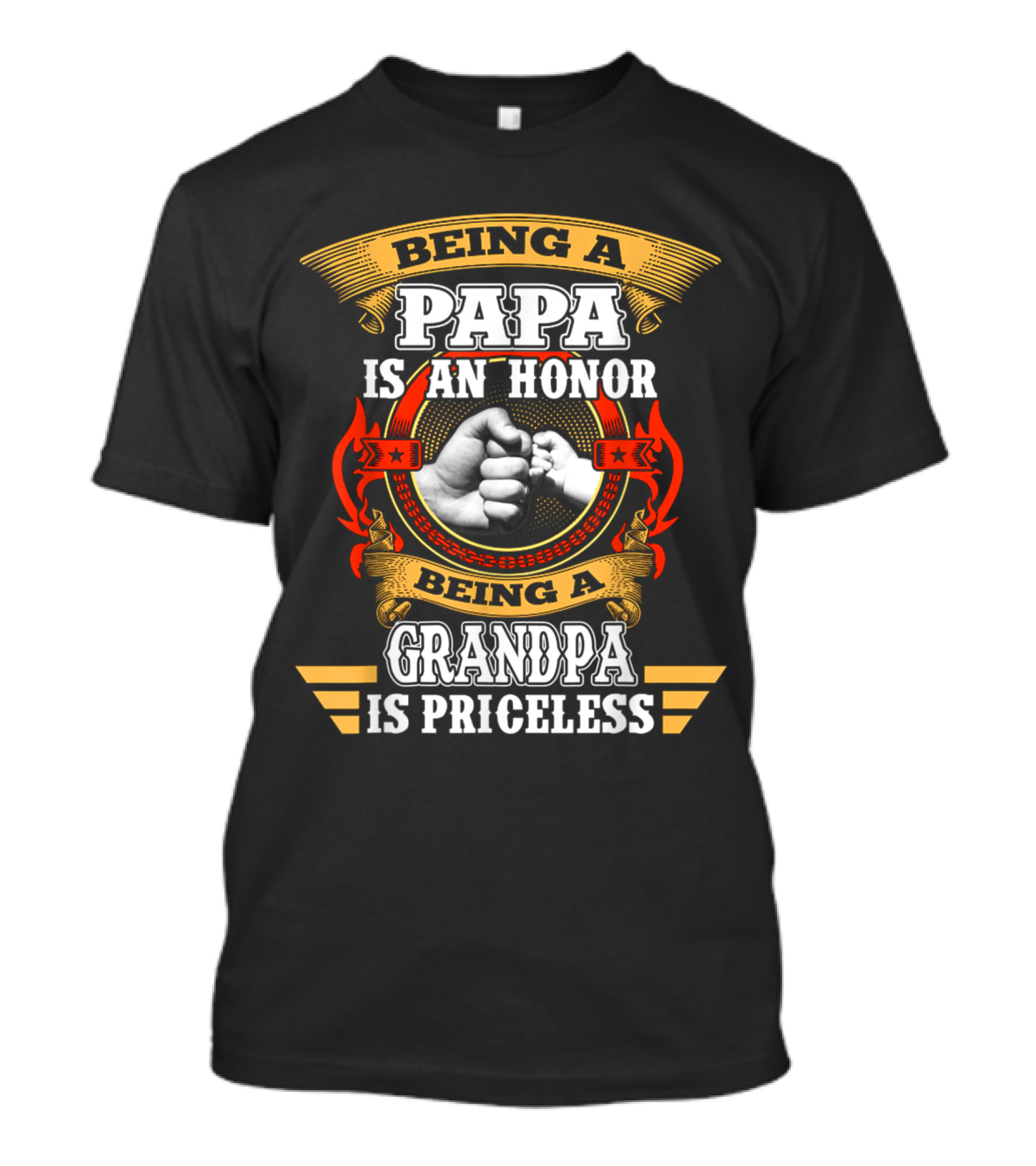 Being A Papa Is An Honor Being A Grandpa Is Priceless Vintage Fist Bump T-Shirt