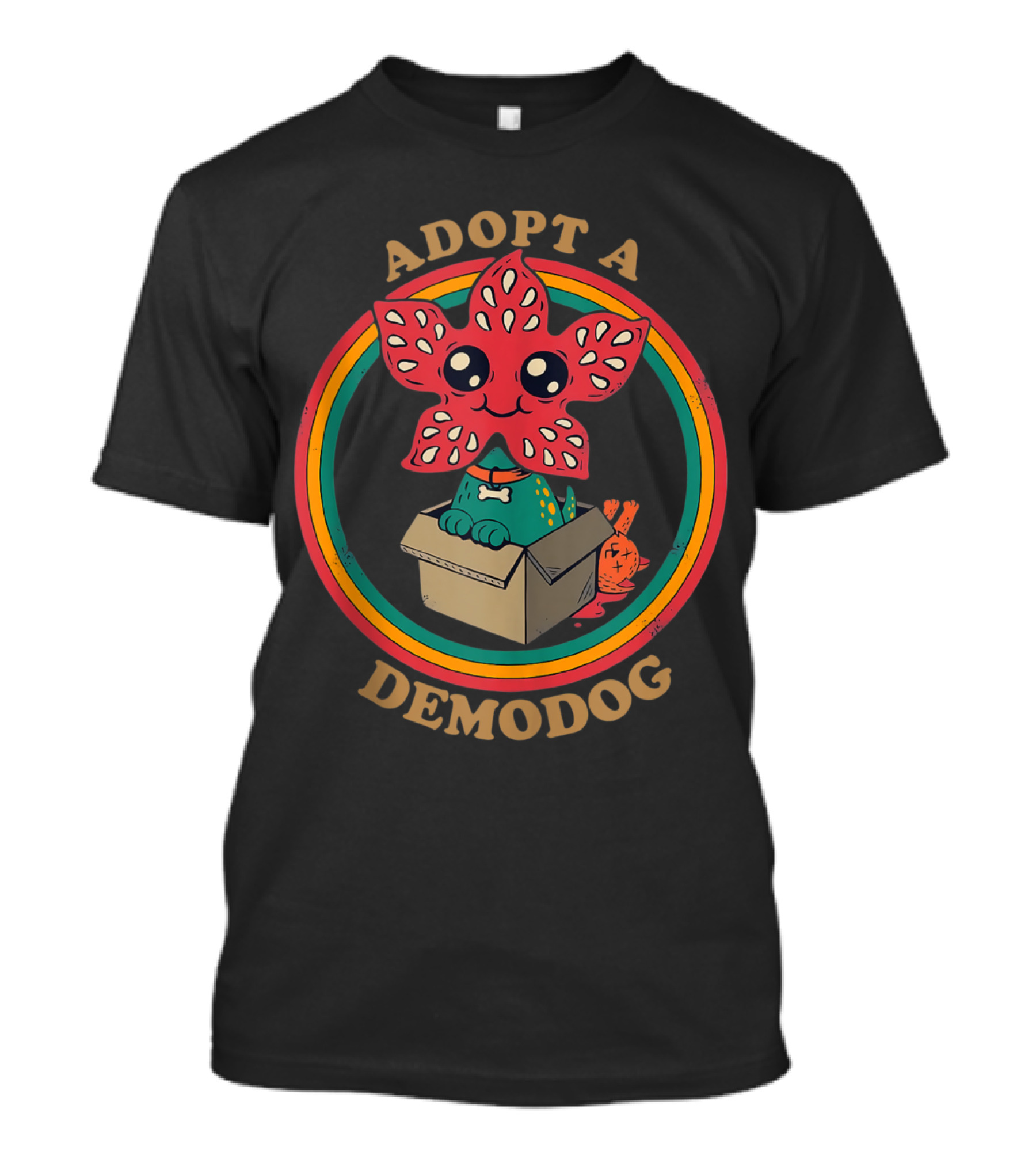 Adopt A Demodog Funny Dog Paws Lover Retro Box T-Shirt