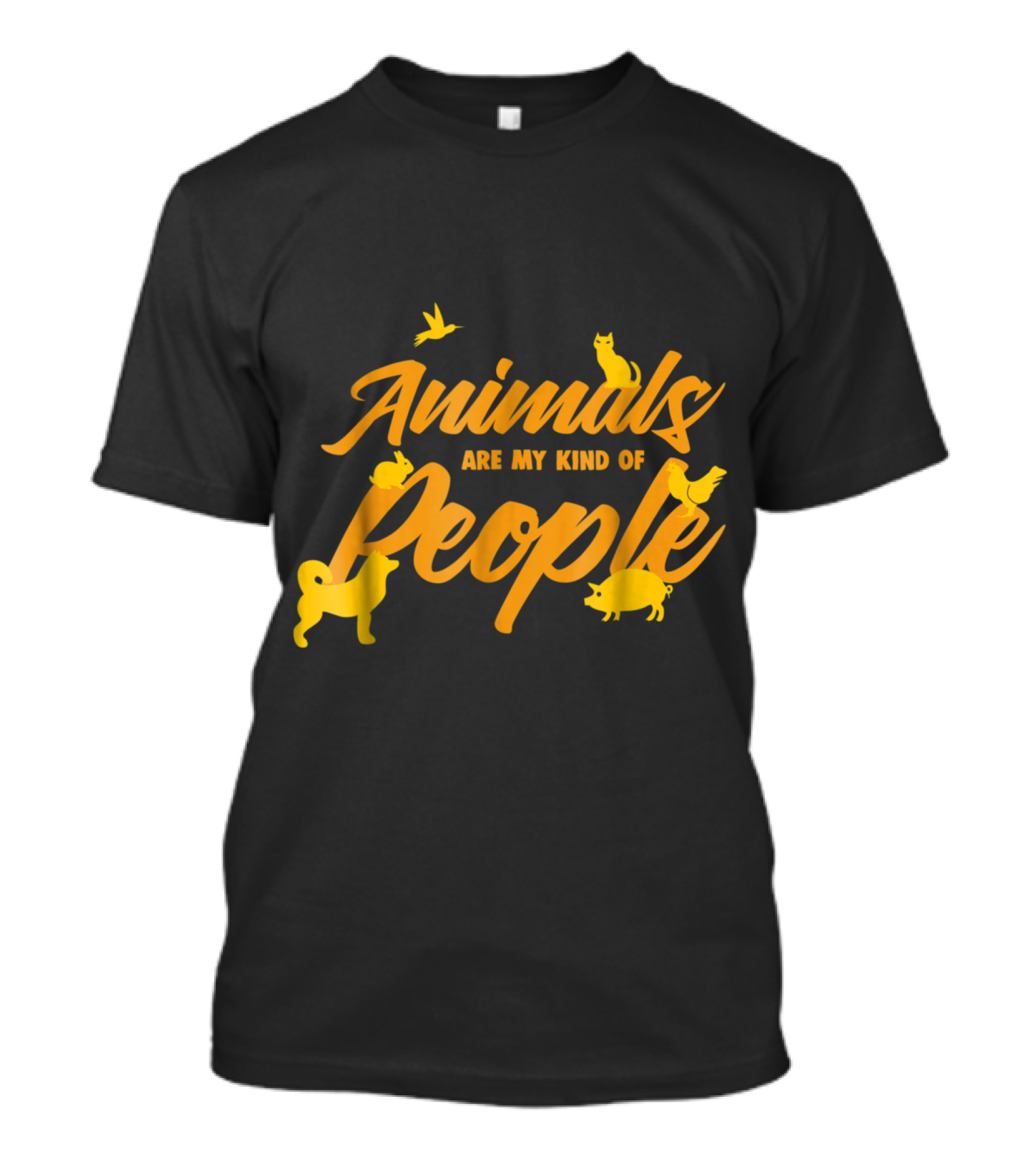 Animals Are My Kind Of People Cats Dogs Birds Pig T-Shirt