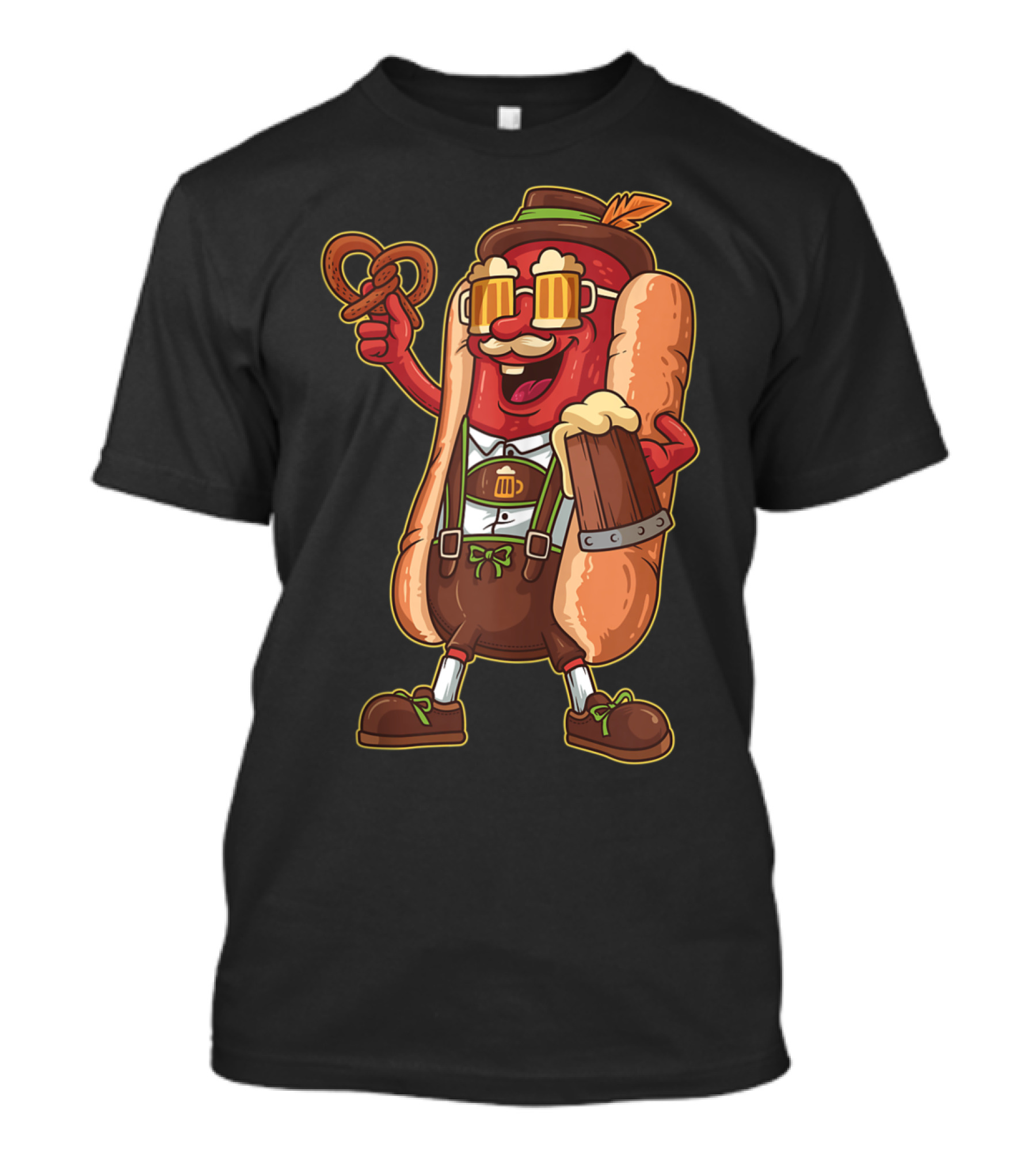 Bavarian Bratwurst Lederhosen Oktoberfest Beer Pretzel Festival T-Shirt