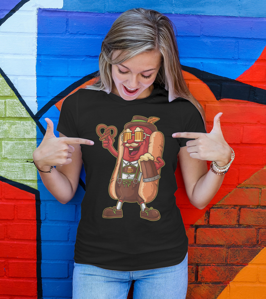 Bavarian Bratwurst Lederhosen Oktoberfest Beer Pretzel Festival T-Shirt