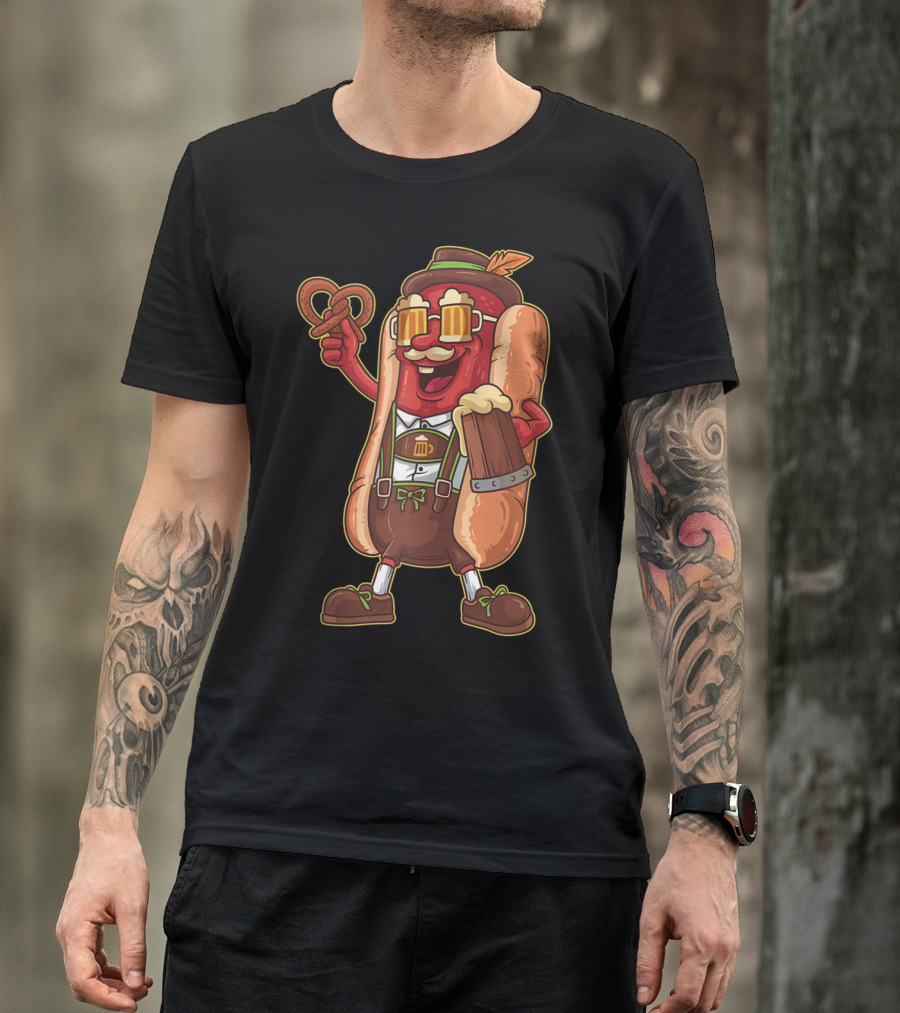 Bavarian Bratwurst Lederhosen Oktoberfest Beer Pretzel Festival T-Shirt