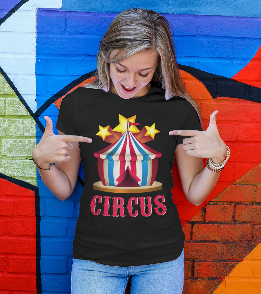 Circus Tent Stars Emoticon For Event Staff T-Shirt