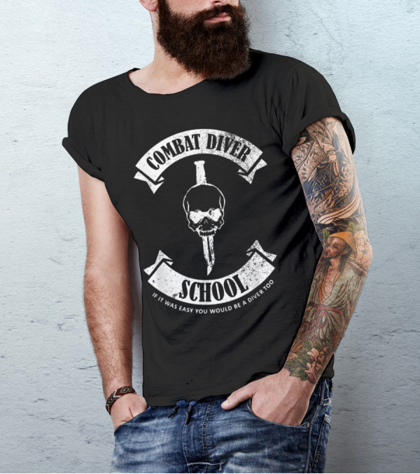 Combat Diver School Skull And Dagger Emblem T-Shirt