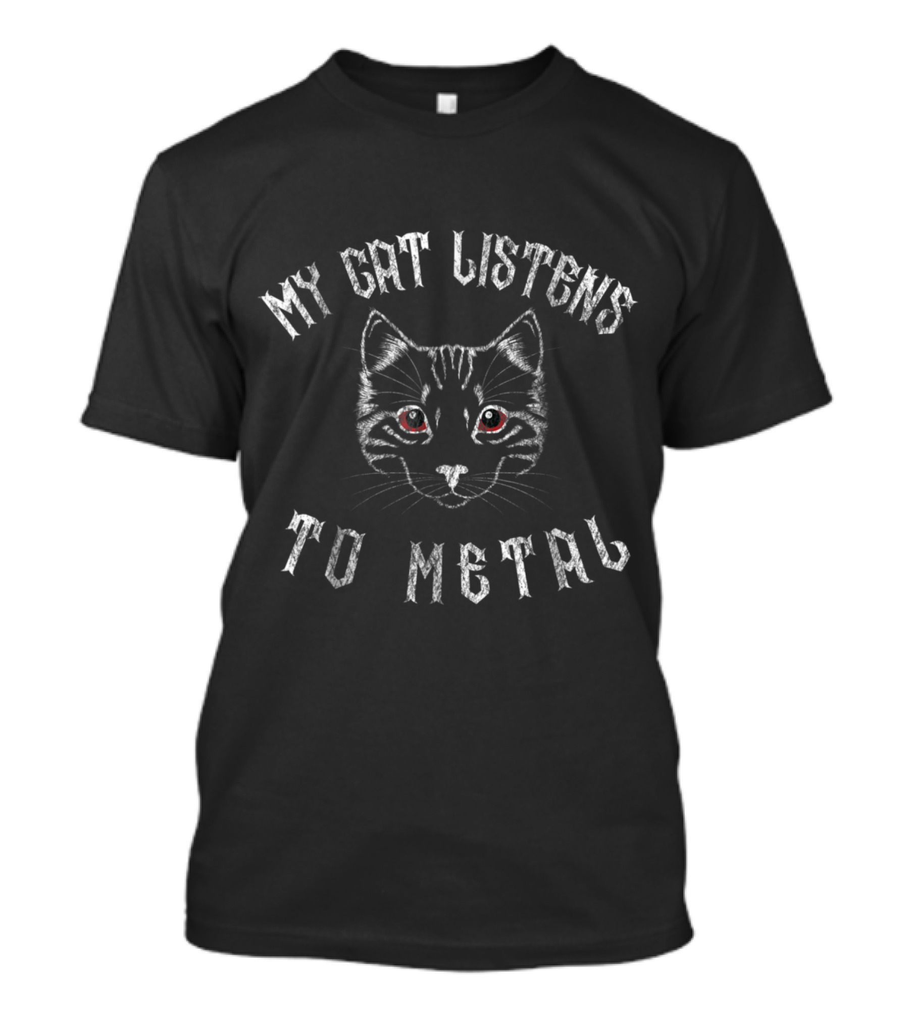 My Cat Listens To Metal Heavy Metal Cat T-Shirt