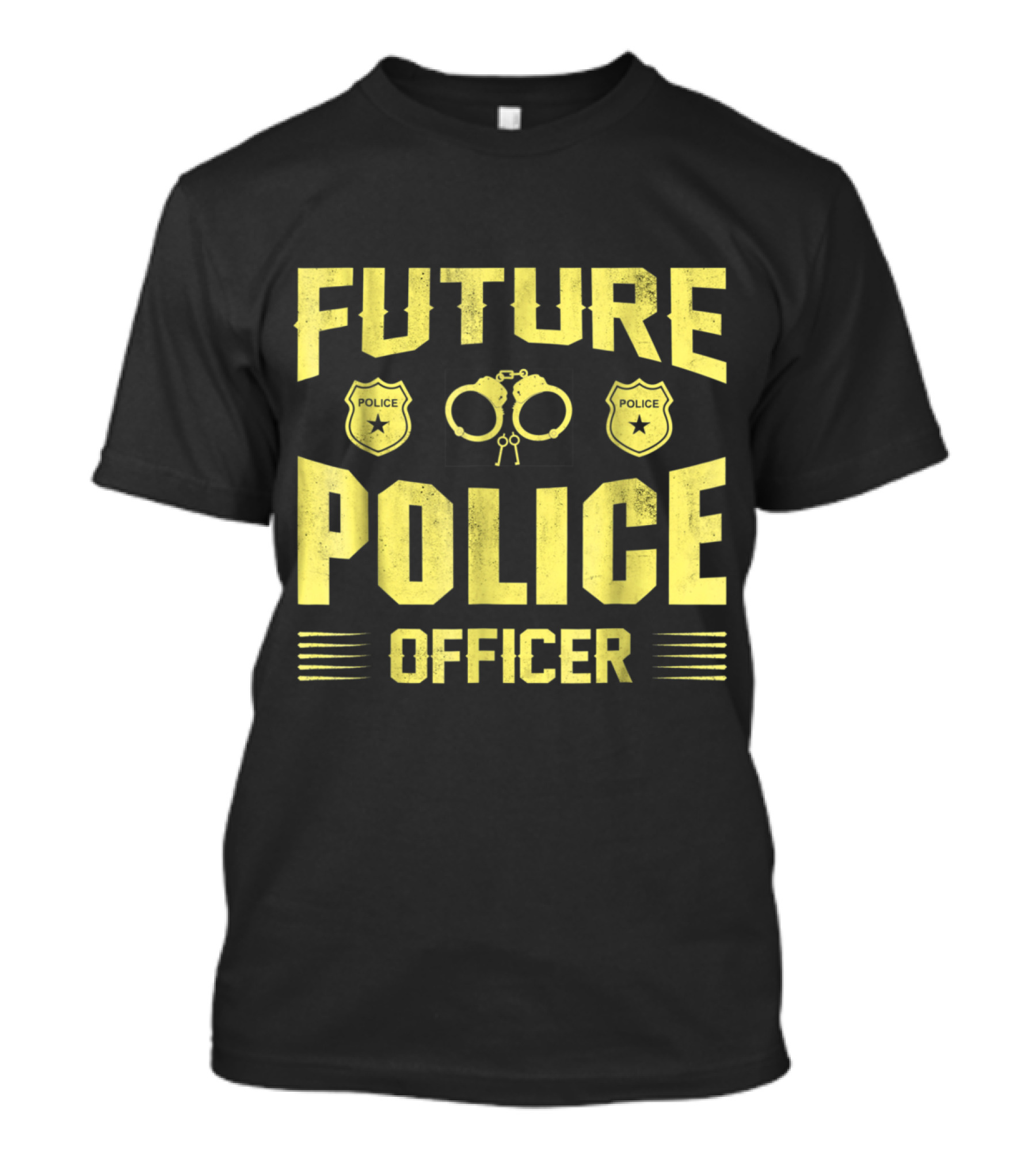 Future Police Officer Handcuffs Badge Emblem T-Shirt
