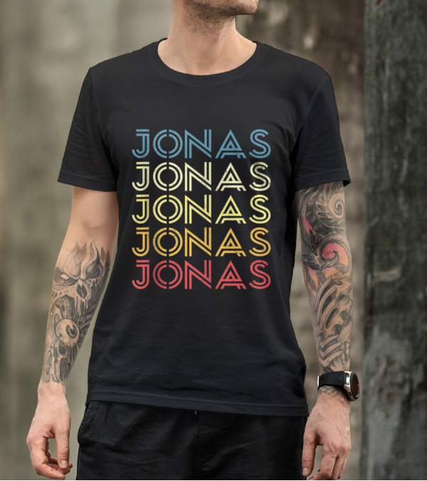 Jonas First Given Name Pride Vintage Distressed Multicolor Retro Cool T-Shirt