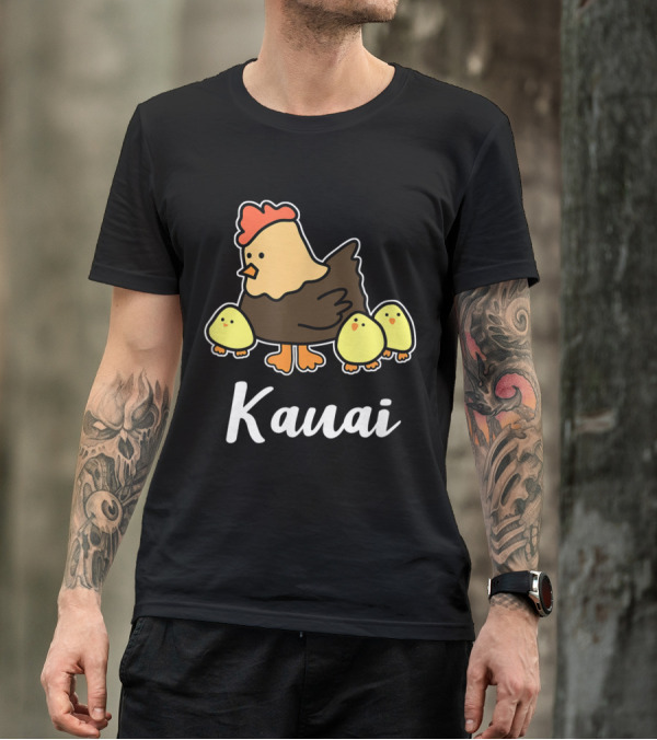 Kauai Hen With Chicks Cute Chickens T-Shirt
