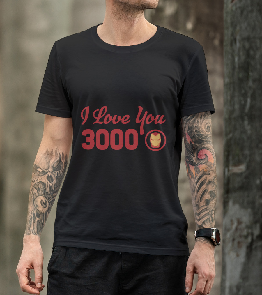 Marvel Avengers Endgame I Love You 3000 Iron Man Red T-Shirt