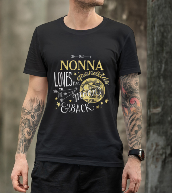 This Nonna Loves Her Grandkids To The Moon And Back With Stars And Arrows T-Shirt