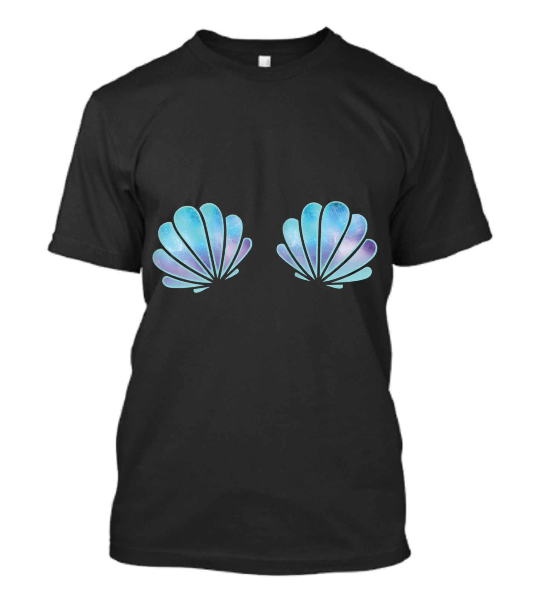 Purple Blue Mermaid Shells Bra Top T-Shirt