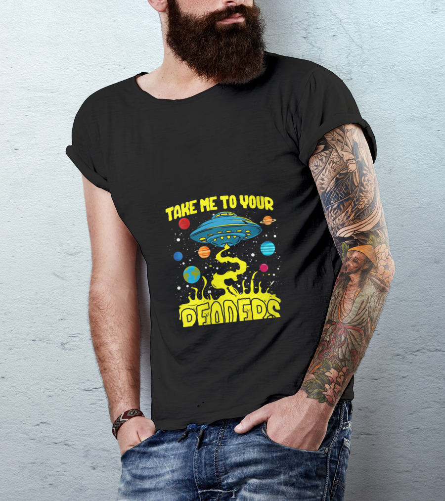 Take Me To Your Readers Funny Reading For Alien Lovers UFO Space T-Shirt