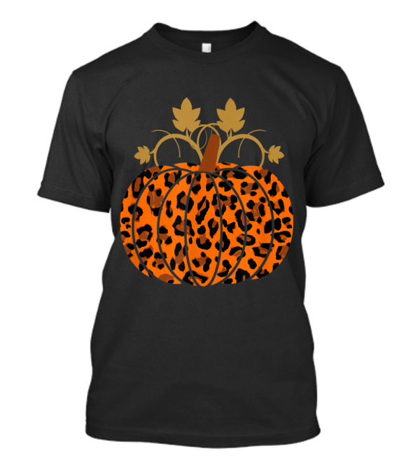 Animal Leopard Print Halloween Fall Autumn Pumpkin T-Shirt