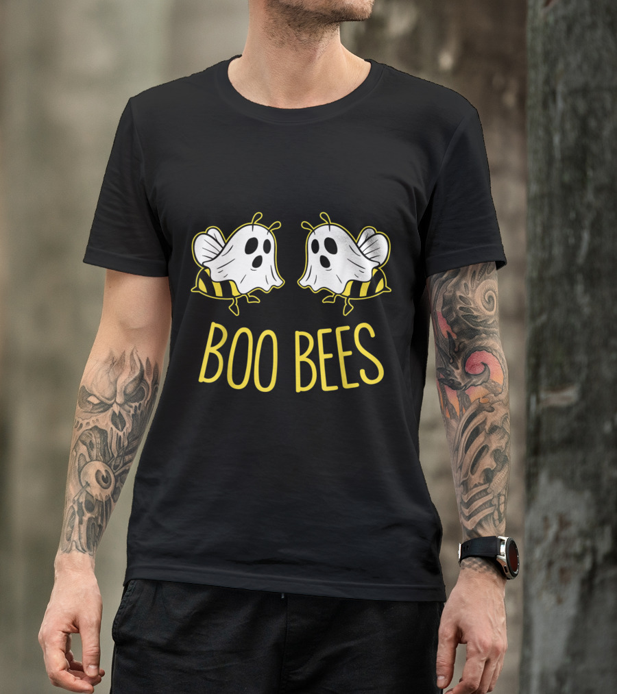 Boo Bees Funny Halloween Matching Couple Her Costume Ghost Bees T-Shirt