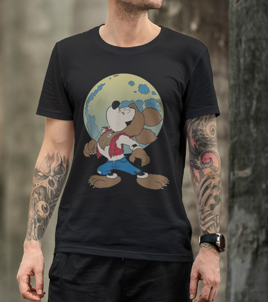 Disney Mickey Mouse Werewolf Full Moon Transformation T-Shirt