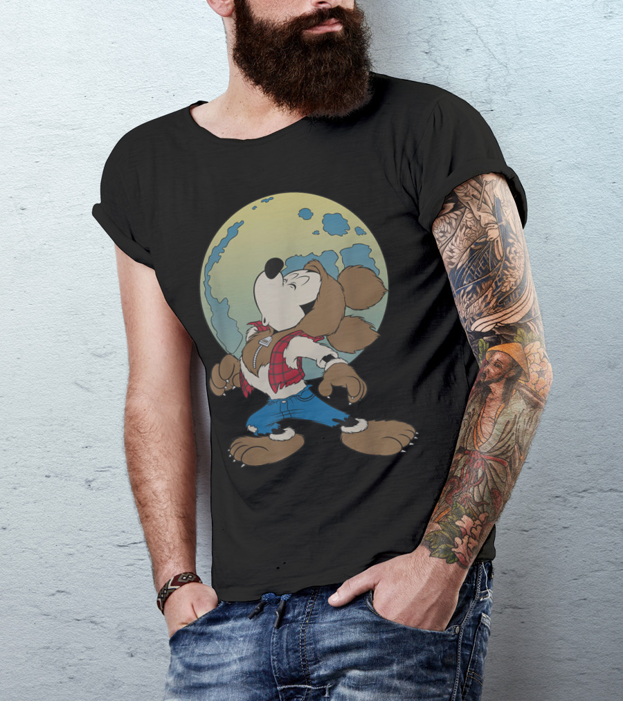 Disney Mickey Mouse Werewolf Full Moon Transformation T-Shirt