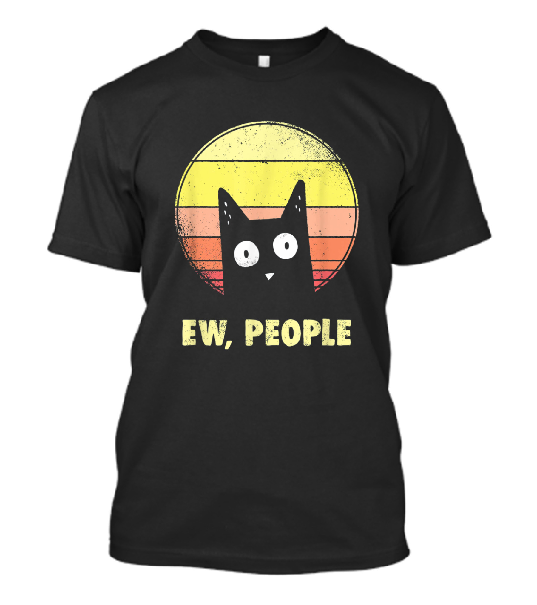Ew People Funny Cat Vintage Cat Lover T-Shirt