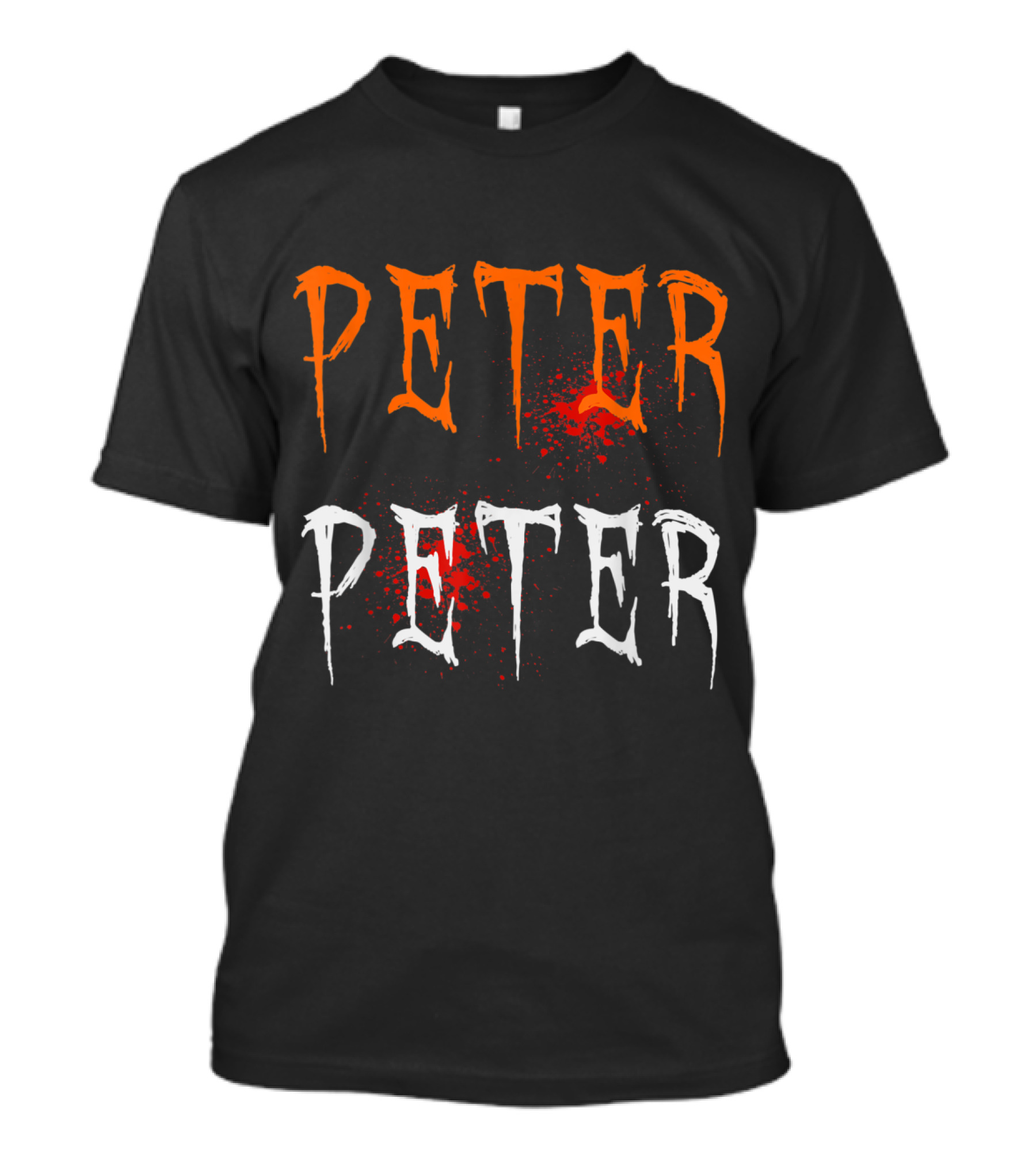 Halloween Spooky Peter Peter Costume Pumpkin Eater Creepy Horror Font Blood Splatter T-Shirt